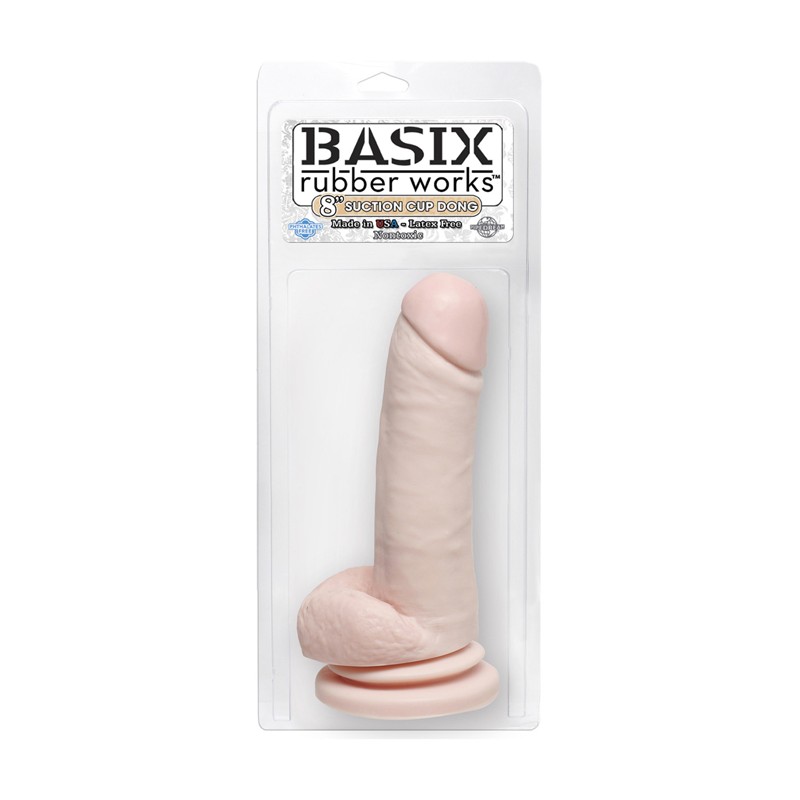 Dildo-basix 8"""" dong w suction cup flesh